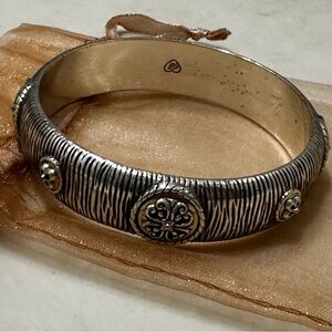 BRIGHTON Vintage Bracelet With Gold Accent On Silver Metal